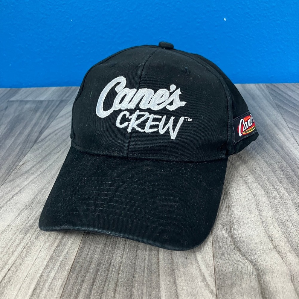 Raising Cane's Crew Hat Men's One Size Black Cotton‎ Adjustable